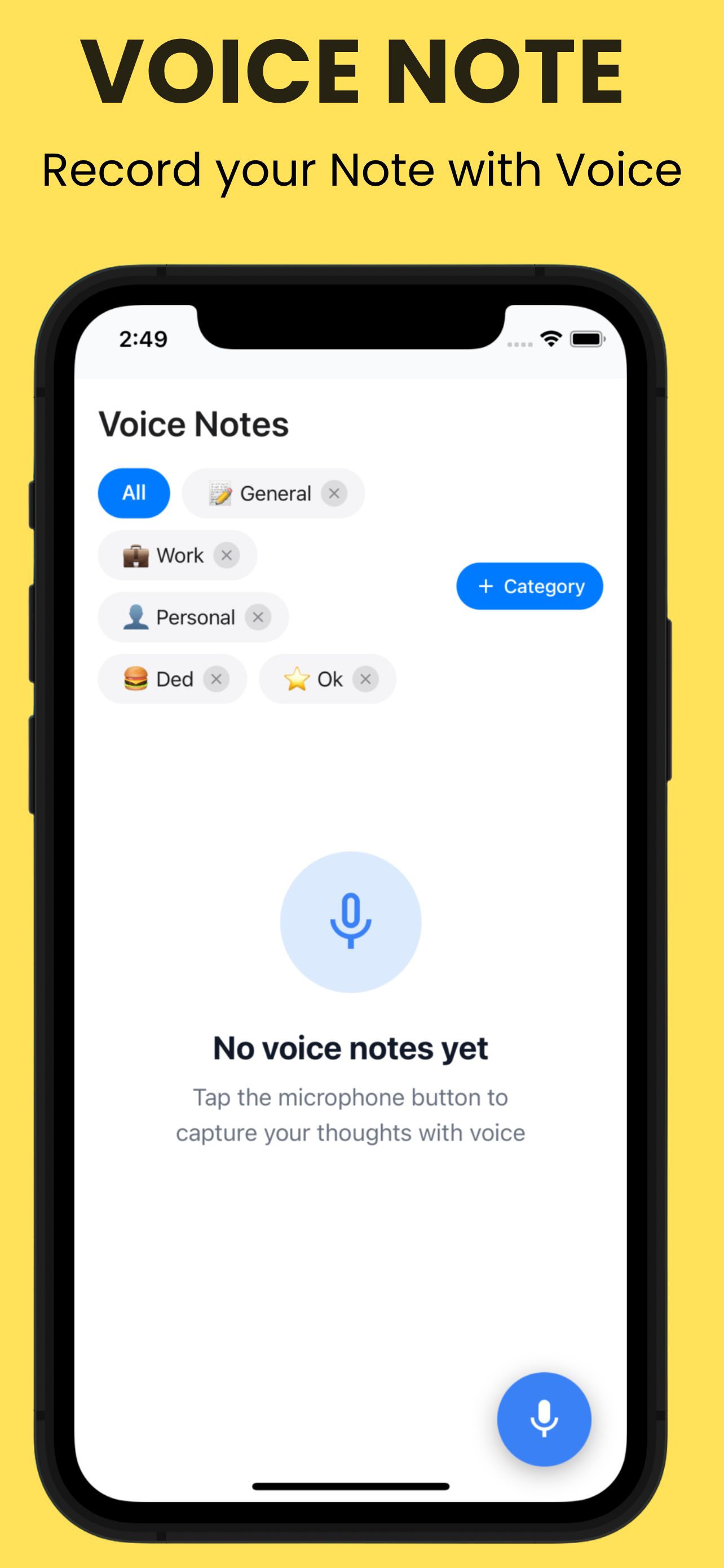 VoiceNote App Interface